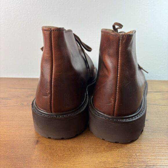 J.Crew Mens 7 D Vibram Sole Leather Chukka Boots Brown Lug Sole 86008 main image 7